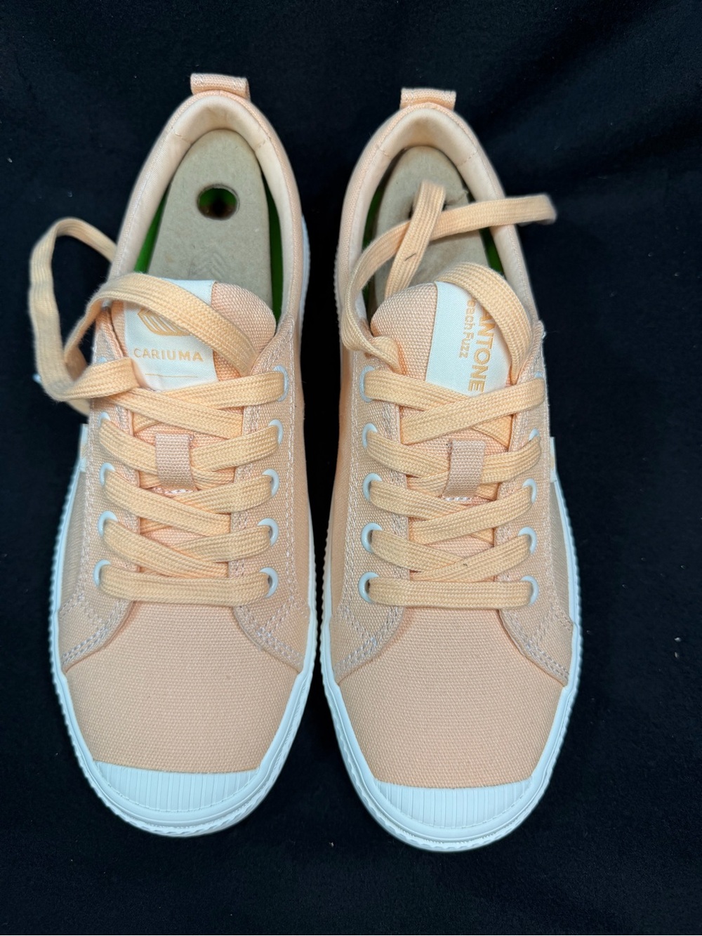 Cariuma OCA Low Canvas Sneaker in Peach Fuzz ladies 8.5, men’s 7